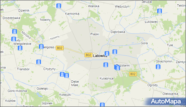 mapa Latowicz, Latowicz na mapie Targeo