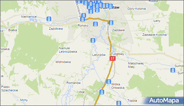 mapa Latyczów, Latyczów na mapie Targeo