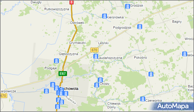 mapa Laudańszczyzna, Laudańszczyzna na mapie Targeo