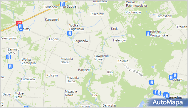 mapa Ławeczko Nowe, Ławeczko Nowe na mapie Targeo