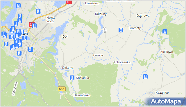 mapa Ławice, Ławice na mapie Targeo