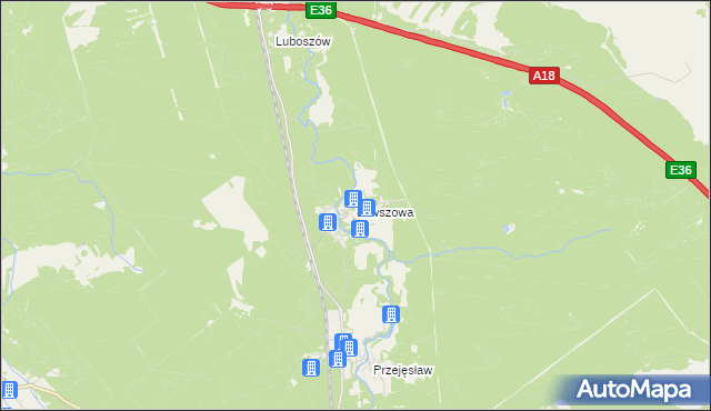 mapa Ławszowa, Ławszowa na mapie Targeo