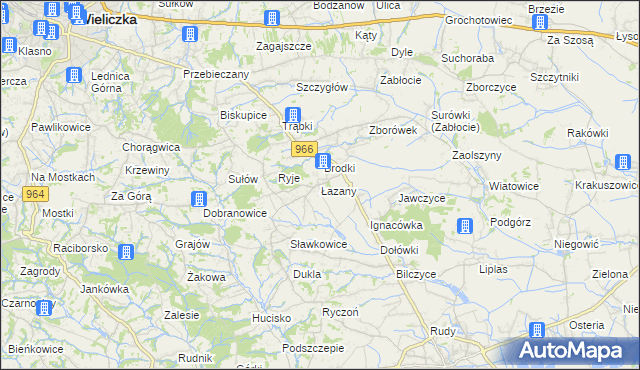 mapa Łazany, Łazany na mapie Targeo