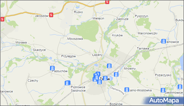 mapa Łażany, Łażany na mapie Targeo