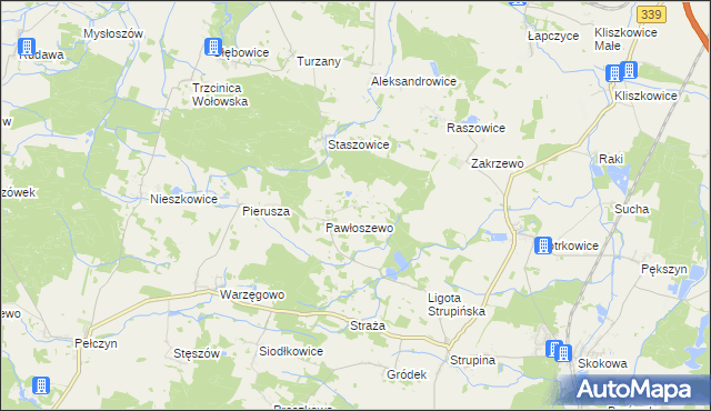 mapa Łazarzowice, Łazarzowice na mapie Targeo