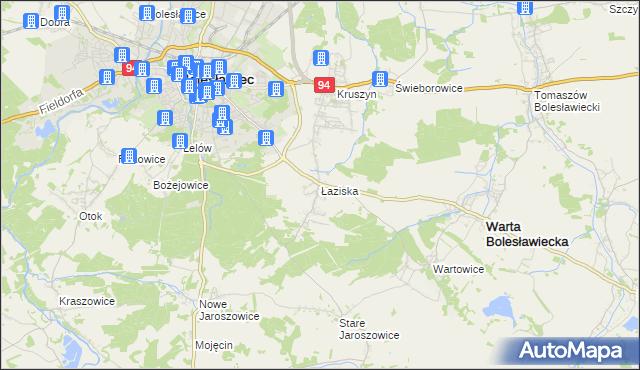 mapa Łaziska gmina Bolesławiec, Łaziska gmina Bolesławiec na mapie Targeo