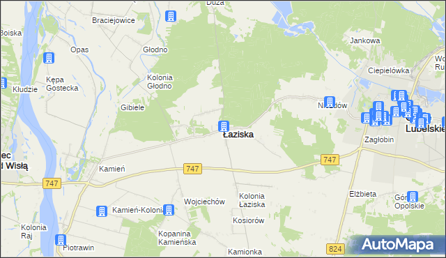 mapa Łaziska powiat opolski, Łaziska powiat opolski na mapie Targeo