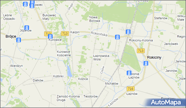 mapa Łaznowska Wola, Łaznowska Wola na mapie Targeo