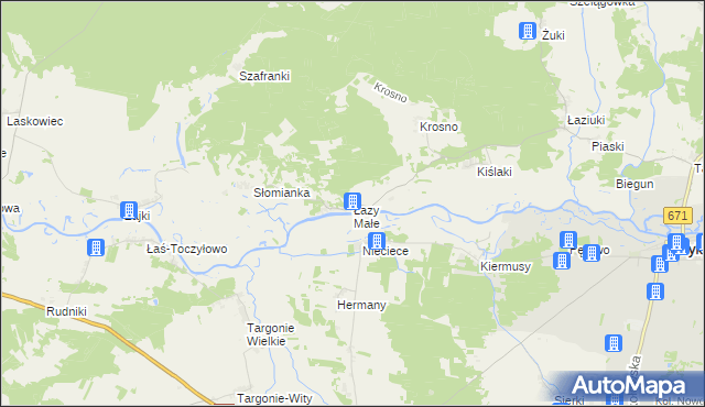 mapa Łazy Małe, Łazy Małe na mapie Targeo