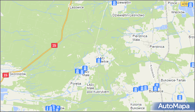 mapa Łazy Wielkie, Łazy Wielkie na mapie Targeo