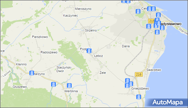 mapa Łebcz, Łebcz na mapie Targeo