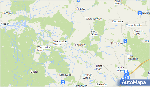 mapa Lechitów, Lechitów na mapie Targeo