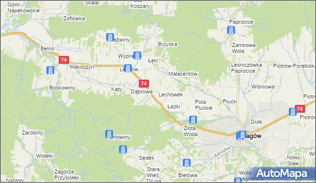 mapa Lechówek, Lechówek na mapie Targeo