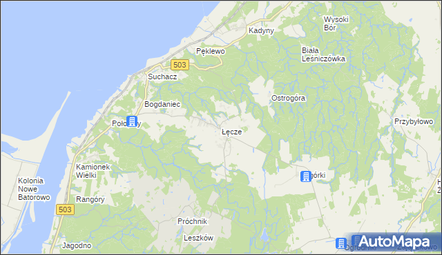 mapa Łęcze, Łęcze na mapie Targeo