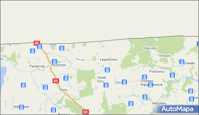 mapa Łęgwarowo, Łęgwarowo na mapie Targeo