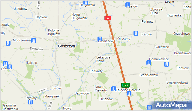 mapa Lekarcice Nowe, Lekarcice Nowe na mapie Targeo