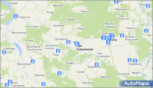 mapa Łęki Szlacheckie, Łęki Szlacheckie na mapie Targeo