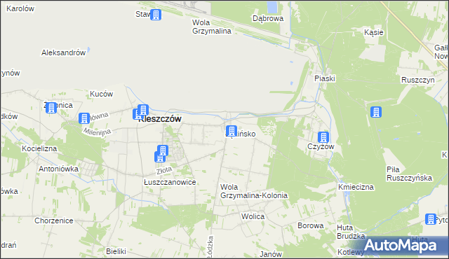 mapa Łękińsko, Łękińsko na mapie Targeo