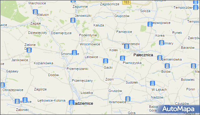 mapa Lelowice-Kolonia, Lelowice-Kolonia na mapie Targeo