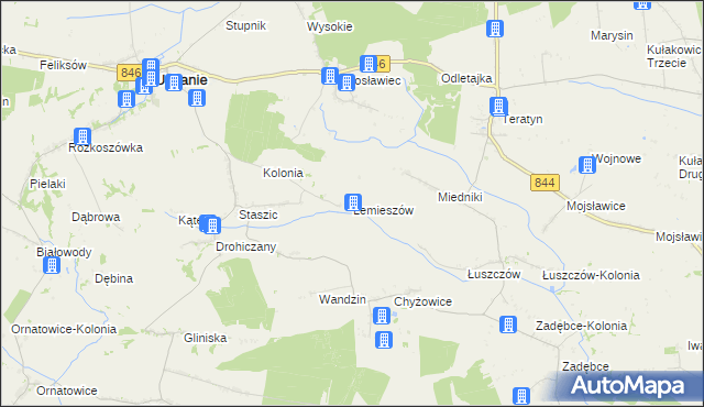 mapa Lemieszów, Lemieszów na mapie Targeo