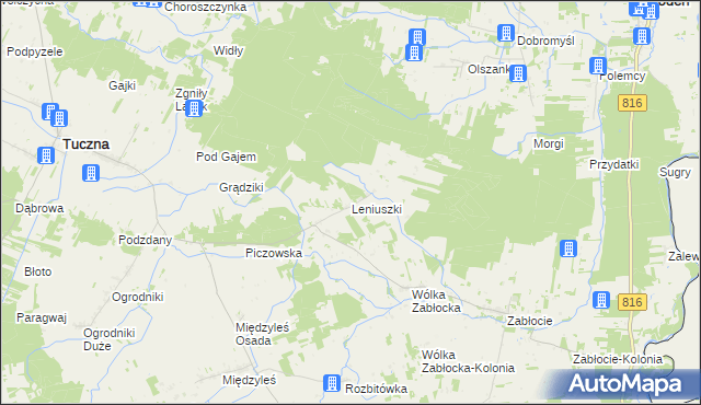 mapa Leniuszki, Leniuszki na mapie Targeo