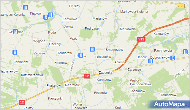 mapa Leokadiów, Leokadiów na mapie Targeo