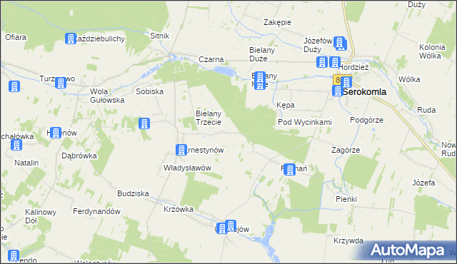 mapa Leonardów gmina Serokomla, Leonardów gmina Serokomla na mapie Targeo