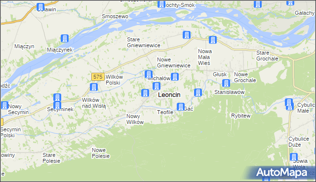 mapa Leoncin, Leoncin na mapie Targeo