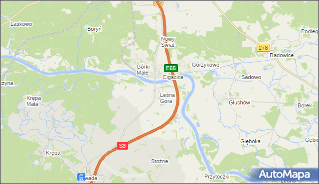 mapa Leśna Góra, Leśna Góra na mapie Targeo