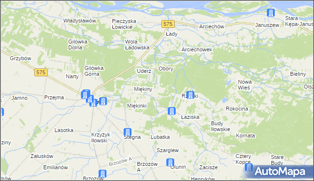 mapa Leśniaki gmina Iłów, Leśniaki gmina Iłów na mapie Targeo