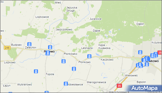 mapa Leśnianki, Leśnianki na mapie Targeo