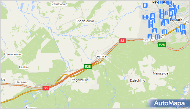 mapa Leśnice, Leśnice na mapie Targeo