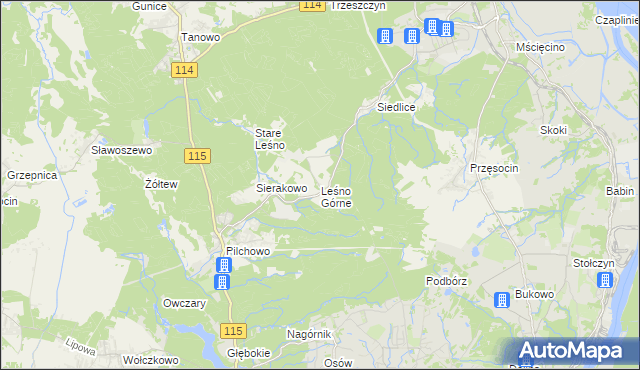 mapa Leśno Górne, Leśno Górne na mapie Targeo