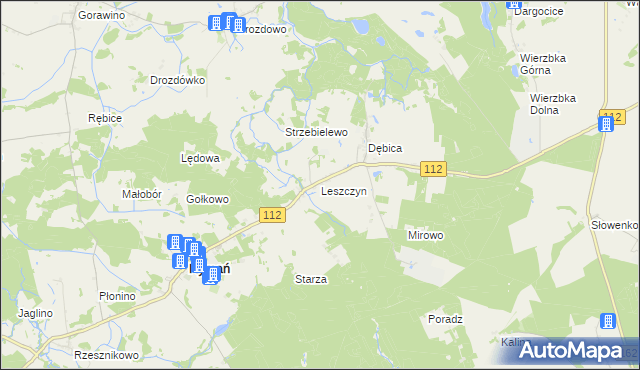 mapa Leszczyn, Leszczyn na mapie Targeo