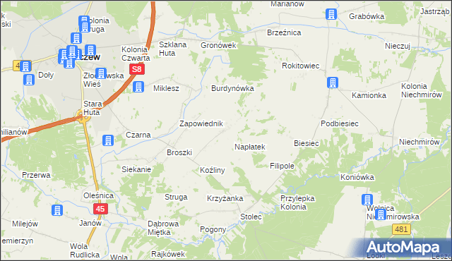 mapa Łeszczyn, Łeszczyn na mapie Targeo