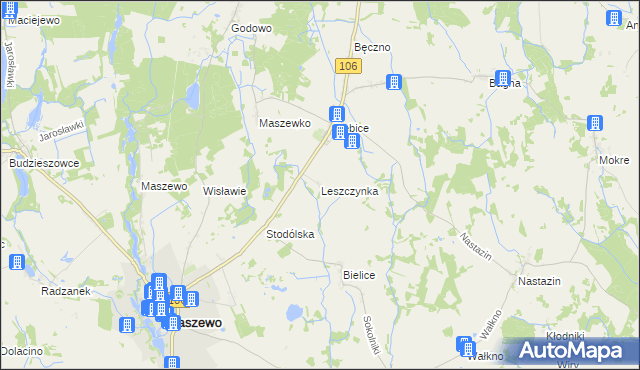 mapa Leszczynka, Leszczynka na mapie Targeo