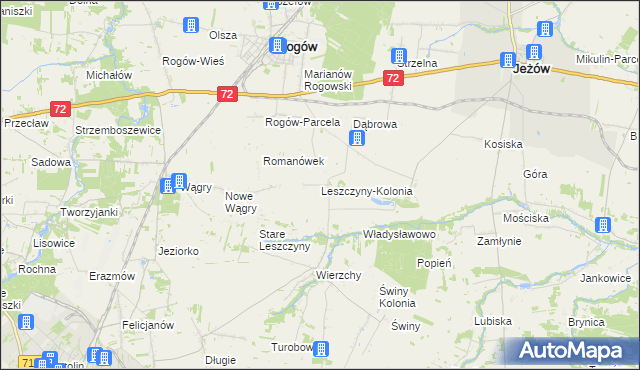 mapa Leszczyny-Kolonia, Leszczyny-Kolonia na mapie Targeo