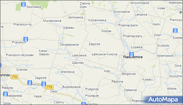 mapa Łętkowice-Kolonia, Łętkowice-Kolonia na mapie Targeo