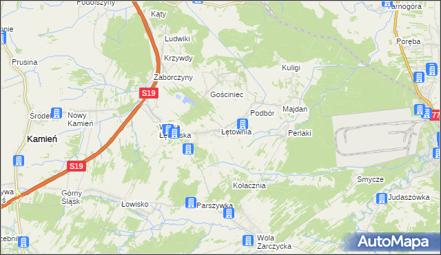 mapa Łętownia gmina Nowa Sarzyna, Łętownia gmina Nowa Sarzyna na mapie Targeo