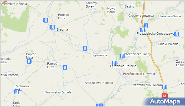 mapa Łętownica, Łętownica na mapie Targeo