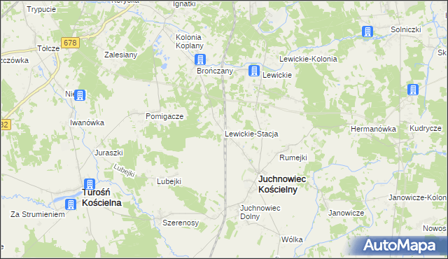 mapa Lewickie-Stacja, Lewickie-Stacja na mapie Targeo