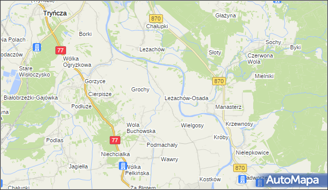 mapa Leżachów-Osada, Leżachów-Osada na mapie Targeo