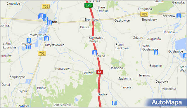 mapa Leżajna, Leżajna na mapie Targeo