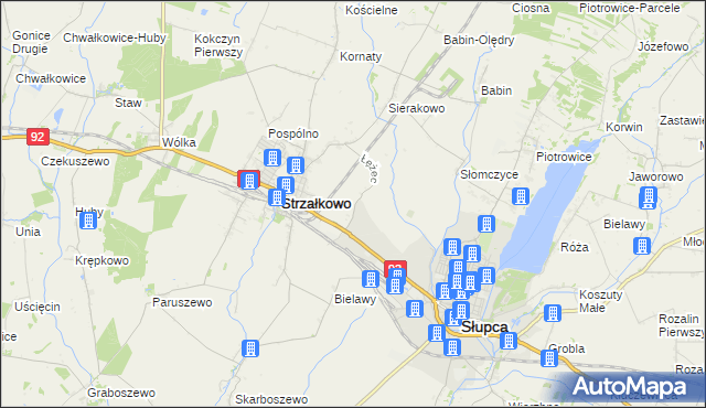 mapa Łężec gmina Strzałkowo, Łężec gmina Strzałkowo na mapie Targeo