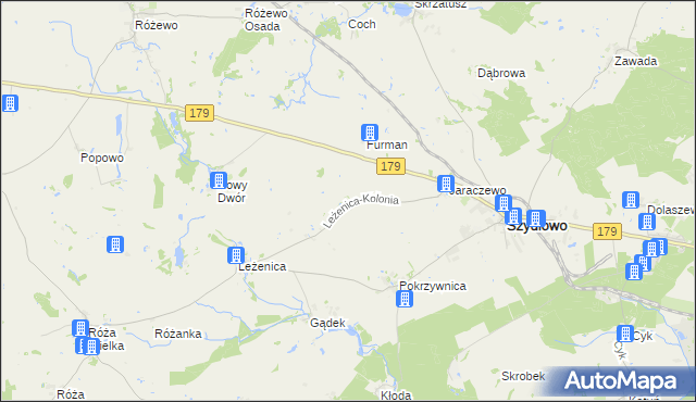 mapa Leżenica-Kolonia, Leżenica-Kolonia na mapie Targeo