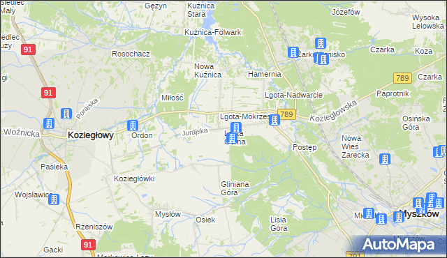 mapa Lgota Górna, Lgota Górna na mapie Targeo