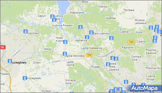 mapa Lgota-Nadwarcie, Lgota-Nadwarcie na mapie Targeo