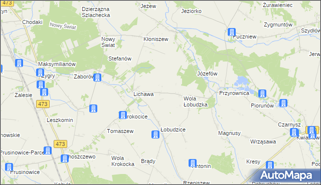 mapa Lichawa-Kolonia, Lichawa-Kolonia na mapie Targeo