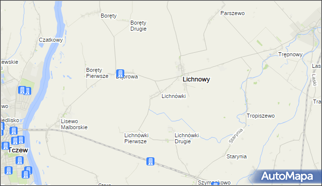 mapa Lichnówki, Lichnówki na mapie Targeo