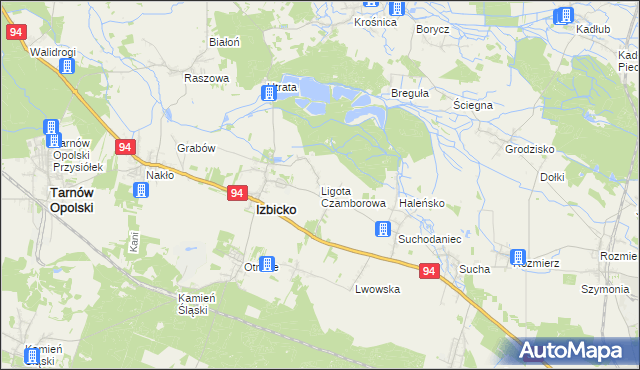 mapa Ligota Czamborowa, Ligota Czamborowa na mapie Targeo